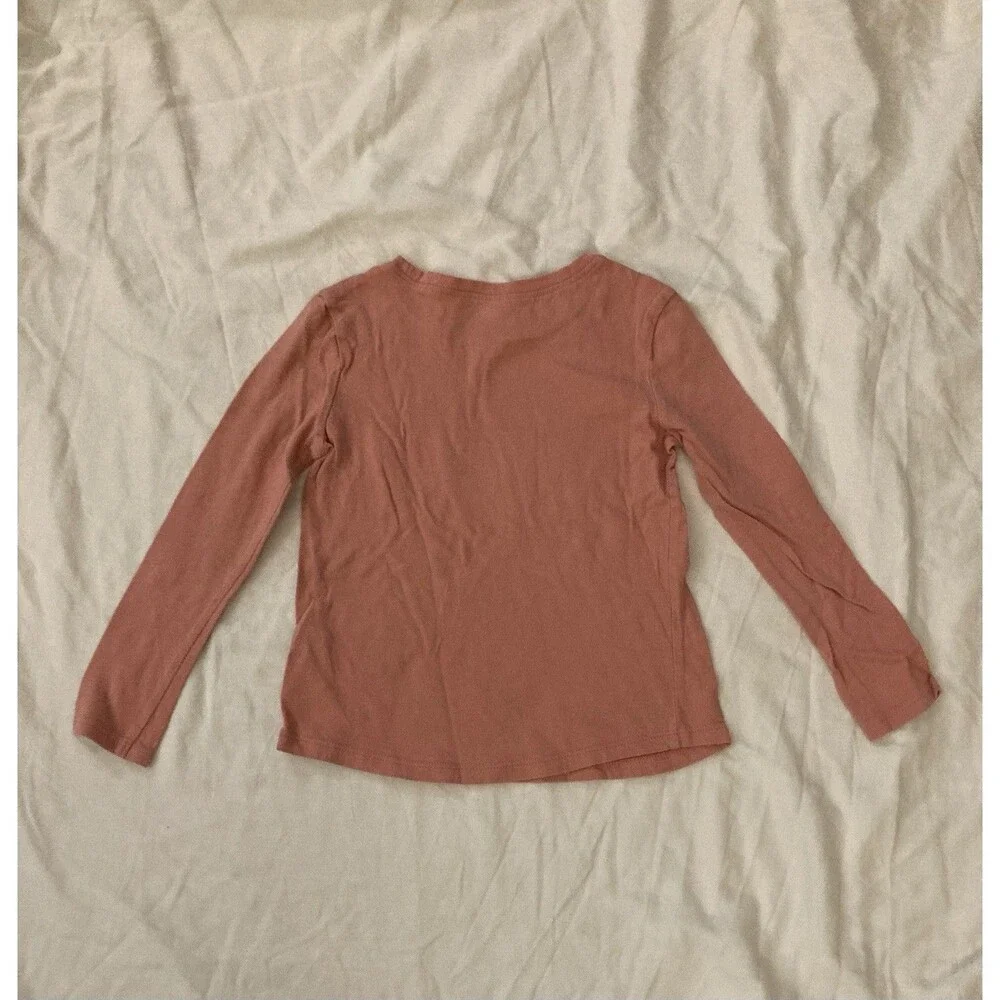 5T Old Navy girl clothes - one piece long sleeve top | solid pink theme